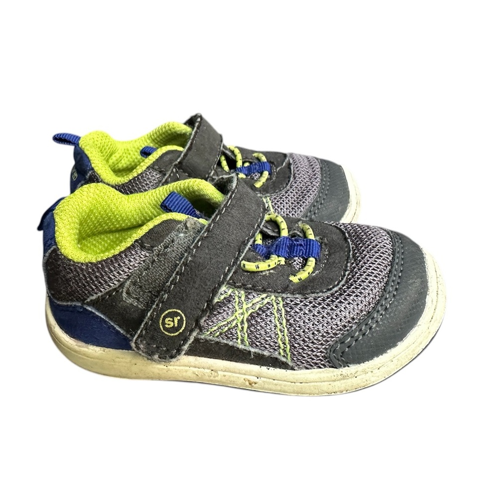 Stride Rite Carson Boys Wide Feet‎ Sneakers Toddler Size 4 Gray Yellow